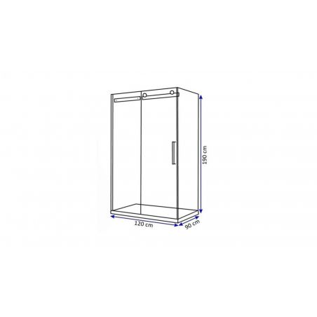 Cabina de dus Marten dimensiuni 80si 90x120x190, sticla securizata, usa culisanta