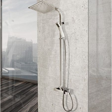 Sistem dus MILAN, dus tip ploaie ultra slim 25x25 cm, baterie Termostata, dus de mana, finisaj crom