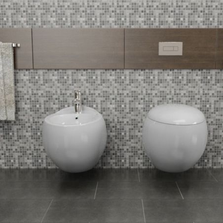 Vas WC EGO Angelo, Alb, 60x43 cm, montaj suspendat, capac duroplast slim soft-close inclus