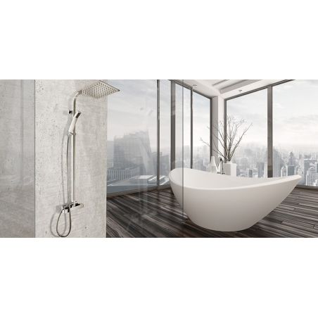 Sistem dus MILAN, dus tip ploaie ultra slim 25x25 cm, baterie Termostata, dus de mana, finisaj crom