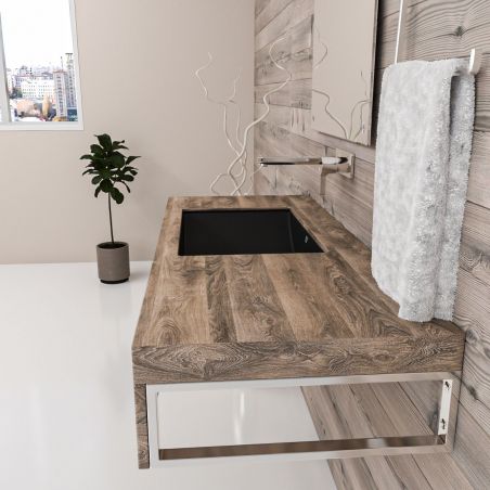 Lavoar Romeo, Negru Mat, 53x37 cm, montaj ingropat, ceramica sanitara
