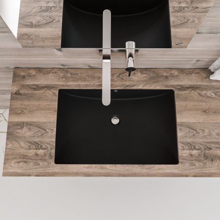 Lavoar Romeo, Negru Mat, 53x37 cm, montaj ingropat, ceramica sanitara