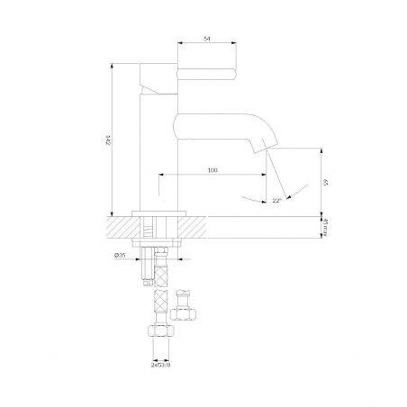 Baterie lavoar OMNIRES Y, finisaj Crom, 14 cm, montaj pe lavoar
