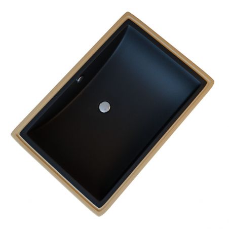 Lavoar Romeo, Negru Mat, 53x37 cm, montaj ingropat, ceramica sanitara