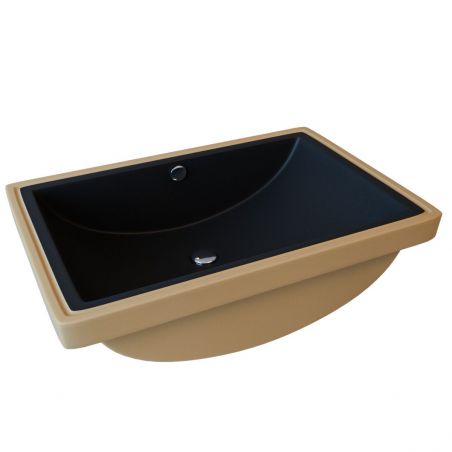Lavoar Romeo, Negru Mat, 53x37 cm, montaj ingropat, ceramica sanitara