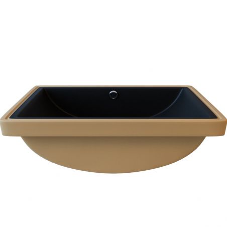 Lavoar Romeo, Negru Mat, 53x37 cm, montaj ingropat, ceramica sanitara