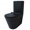 Vas WC EGO Dario Rimless, rezervor inclus, 2 piese, Negru mat, Power Colour, montaj podea, capac duroplast slim soft-close