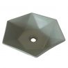 Lavoar hexagonal EGO Leonardo, Gri mat, 48x42 cm, montaj pe blat, ceramica sanitara Lavoar hexagonal EGO Leonardo, Gri mat, 48x42 cm, montaj pe blat, ceramica sanitara