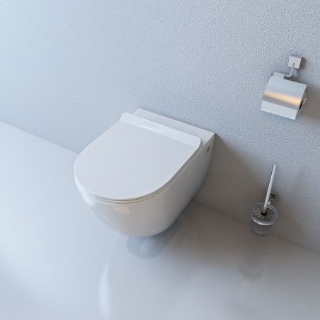 Vas Wc In-Tank, Tankless, rezervor integrat, montaj suspendat, 58x36 cm, capac soft-close, Ego Milano