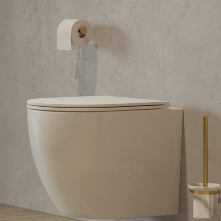 Suport hartie igienica Omnires Modern Project, Auriu, finisaj periat