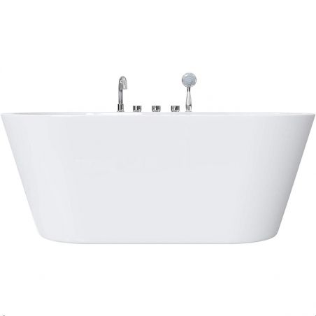 Cada de baie EGO 602S, freestanding, 170-180x80 cm, baterie integrata cu finisaj crom, acril sanitar, alb