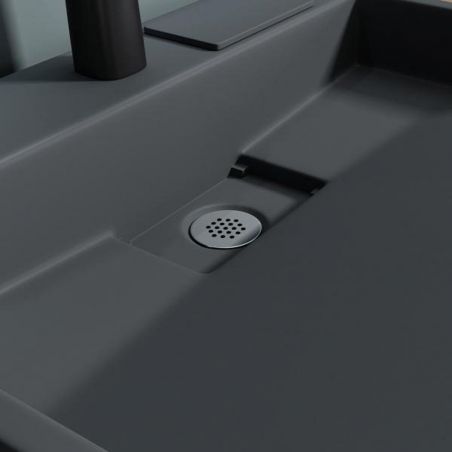Lavoar EGO 19, Antracit mat, dimensiuni intre 50-100 cm, compozit marmura, montaj suspendat sau pe blat, cu o gaura de baterie