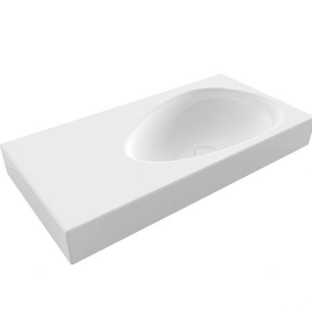 Lavoar Britney, montaj suspendat sau pe blat, 90x45 cm, capac ceramic, alb lucios, Royalty Line by Ego Lavoar Britney, montaj suspendat sau pe blat, 90x45 cm, capac ceramic, alb lucios, Royalty Line by Ego