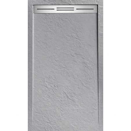 Cadita de dus, compozit mineral, dimensiuni 120x90 cm, inaltime 2.8 cm, decupabila, Gri ciment, Gonzalo