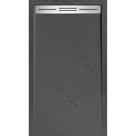 Cadita de dus, compozit mineral, dimensiuni 90-100x120-160 cm, inaltime 2.8 cm, decupabila, Antracit, Gonzalo