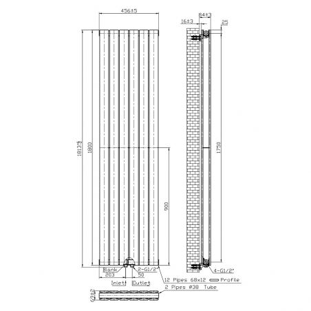 Calorifer vertical EGO - Kalifa, radiator din otel, Alb sau Antracit, dimensiuni la alegere
