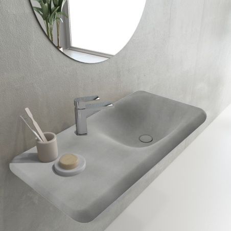 Lavoar Talia, montaj Suspendat sau incastrat in blat, 90x45 cm, capac ceramic, gri ciment mat, Royalty Line by Ego