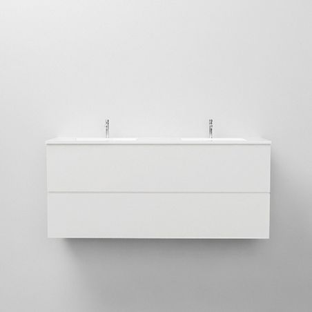Lavoar dublu Paola, compozit mineral, montaj semi-incastrat, 161x54 cm