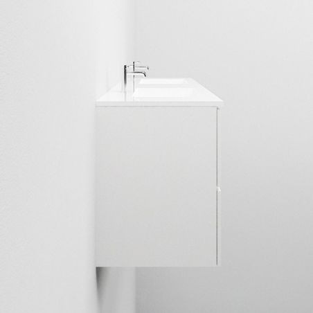 Lavoar dublu Paola, compozit mineral, montaj semi-incastrat, 161x54 cm