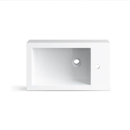 Lavoar Zita, compozit mineral, montaj suspendat sau pe blat, gaura de baterie pe dreapta 62x35 cm