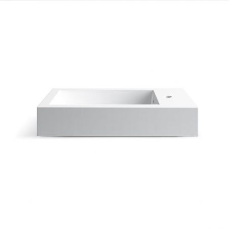 Lavoar Zita, compozit mineral, montaj suspendat sau pe blat, gaura de baterie pe dreapta 62x35 cm
