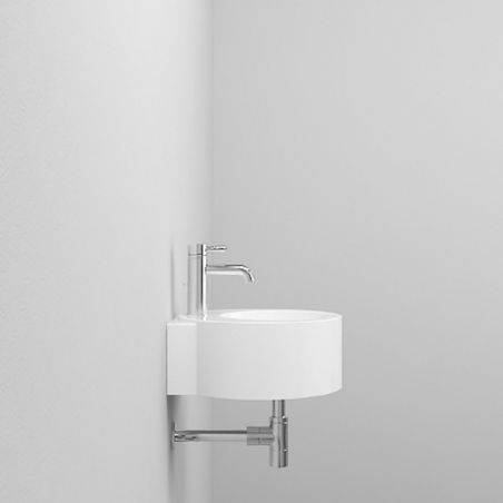 Lavoar Mora, compozit mineral, montaj pe blat sau suspendat, o gaura de baterie, diametru 29 cm