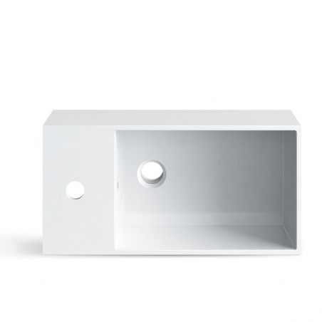 Lavoar Anabel, compozit mineral, montaj suspendat sau pe blat, gaura de baterie pe stanga, 48x24 cm
