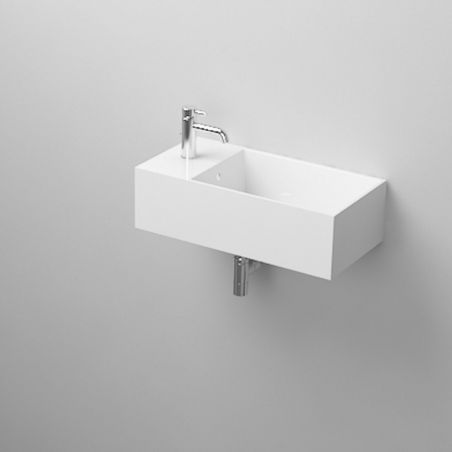 Lavoar Anabel, compozit mineral, montaj suspendat sau pe blat, gaura de baterie pe stanga, 48x24 cm