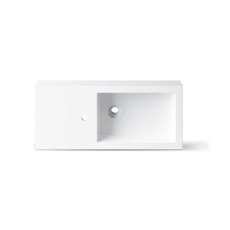 Lavoar Lola, compozit mineral, montaj suspendat sau pe blat, gaura de baterie pe stanga, 82x35 cm