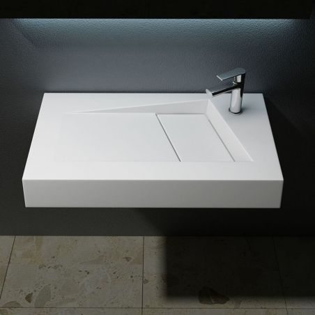 Lavoar EGO-17 , compozit marmura, montaj pe blat sau suspendat, scurgere ascunsa, 80x46