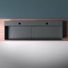 Lavoar dublu EGO 6028, scurgere ascunsa, Antracit Mat, compozit marmura, montaj suspendat sau pe blat, 120x40 cm