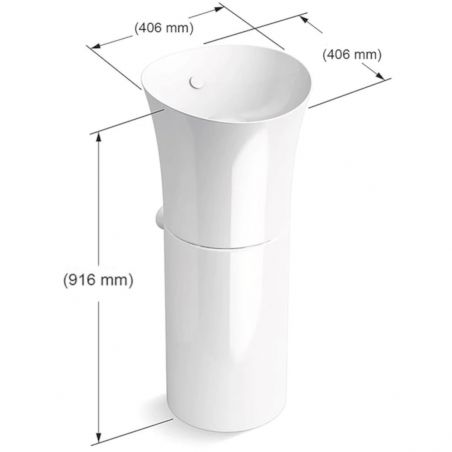 Lavoar stativ Latina, 40x40x91 cm, montaj pe podea, ceramica sanitara, Royalty Line by Ego