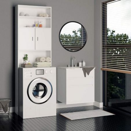 Mobilier baie, MDF , Alb,  corp pentru masina de spalat sau uscator, 63x20 cm, Ego