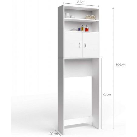 Mobilier baie, MDF , Alb,  corp pentru masina de spalat sau uscator, 63x20 cm, Ego