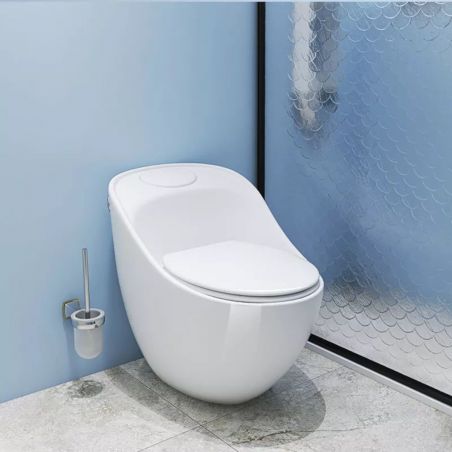 Vas WC Santa Rimless, 69x46 cm, rezervor incorporat, Alb, montaj podea, capac cu soft-close inclus, Royalty Line by Ego