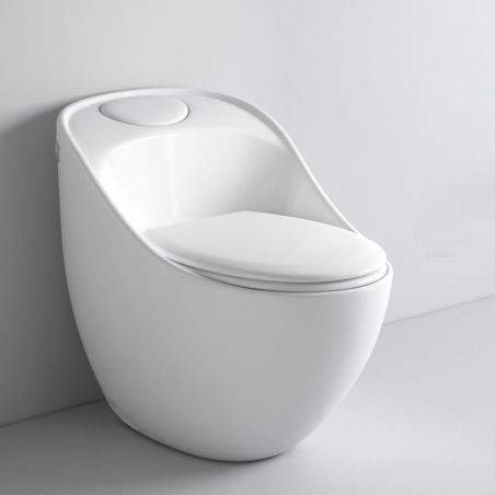 Vas WC Santa Rimless, 69x46 cm, rezervor incorporat, Alb, montaj podea, capac cu soft-close inclus, Royalty Line by Ego