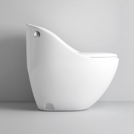 Vas WC Santa Rimless, 69x46 cm, rezervor incorporat, Alb, montaj podea, capac cu soft-close inclus, Royalty Line by Ego