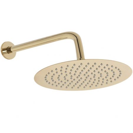 Sistem de dus incastrat Hyper, auriu , cap dus 25x25 cm, tratament Anti-Calcar