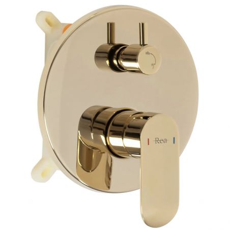 Sistem de dus incastrat Hyper, auriu , cap dus 25x25 cm, tratament Anti-Calcar