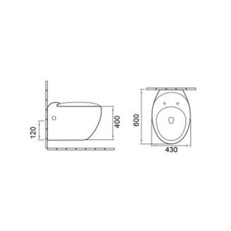 Vas WC EGO Angelo, Alb, 60x43 cm, montaj suspendat, capac duroplast slim soft-close inclus