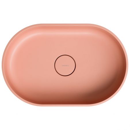 Lavoar OMNIRES OVO M+, Coral, montaj pe blat, 55x36x14,7, Compozit Roca Dolomit