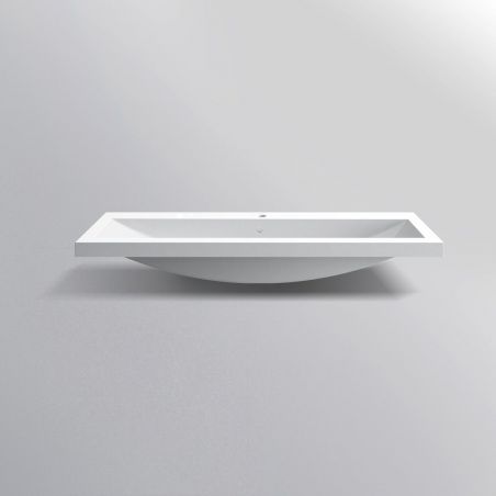 Lavoar dublu Fabio, compozit mineral, montaj semi-incastrat, o gaura de baterie 100x36 cm
