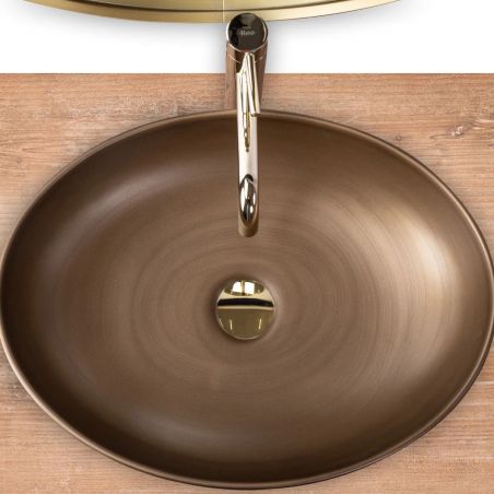 Lavoar REA Villa Old Gold, 51.5x39.5 cm, montaj pe blat, ceramica sanitara