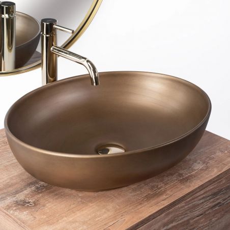 Lavoar REA Villa Old Gold, 51.5x39.5 cm, montaj pe blat, ceramica sanitara
