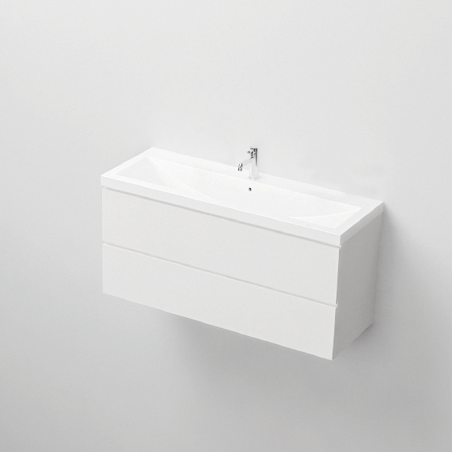 Lavoar dublu Fabio, compozit mineral, montaj semi-incastrat, o gaura de baterie 100x36 cm
