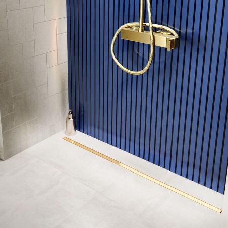 Rigola Dus, sifon Viega, Slim Gold, dimensiuni intre 60-90 cm, latime 3,2 cm, otel inoxidabil