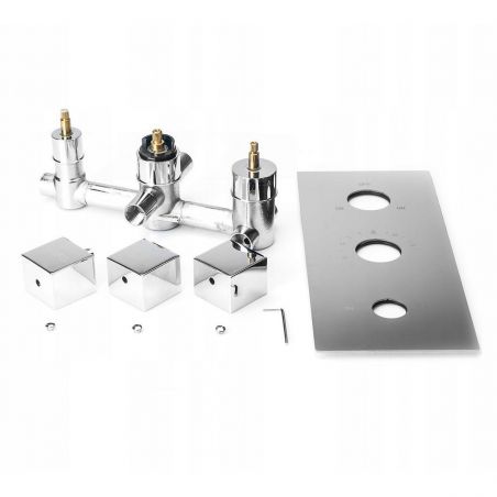 Sistem dus EGO Z1, montaj din tavan, baterie incastrata cu  termostat, dus tip ploaie 30x30 cm