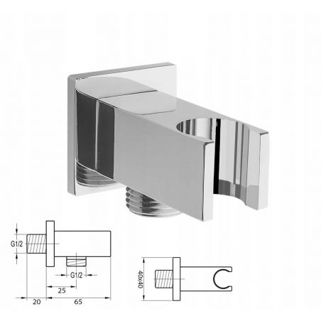 Sistem dus EGO Z1, montaj din perete, baterie incastrata cu  termostat, dus tip ploaie 30x30 cm