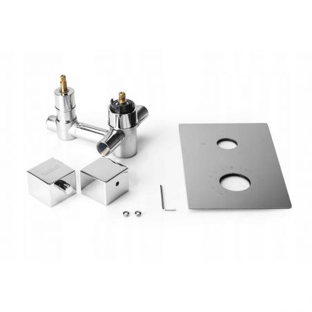 Sistem dus EGO Z3, montaj din perete,  baterie incastrata cu termostat, dus tip ploaie 25x25 cm