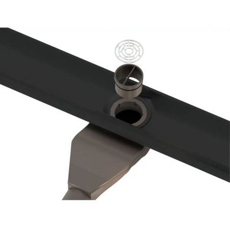 Rigola Dus, sifon Smart Pipe, Premium Low Black, dimensiuni intre 50-120 cm, latime 7,6 cm, otel inoxidabil